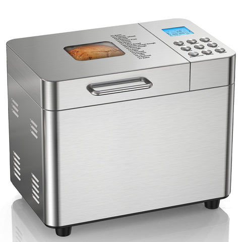 OSIPOTO bread maker front view, compact stainless steel design for everyday fresh bread.