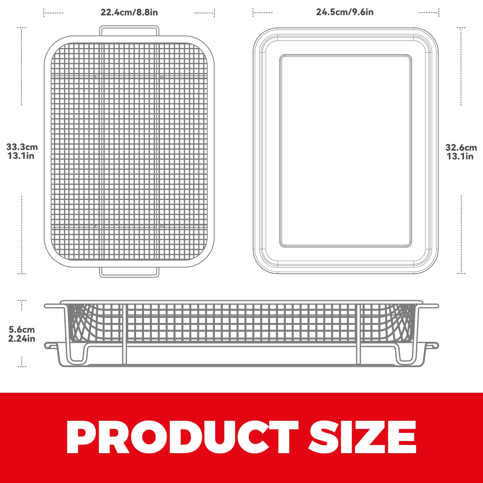 OSJ COOK stainless steel baking tray supports even roasting.