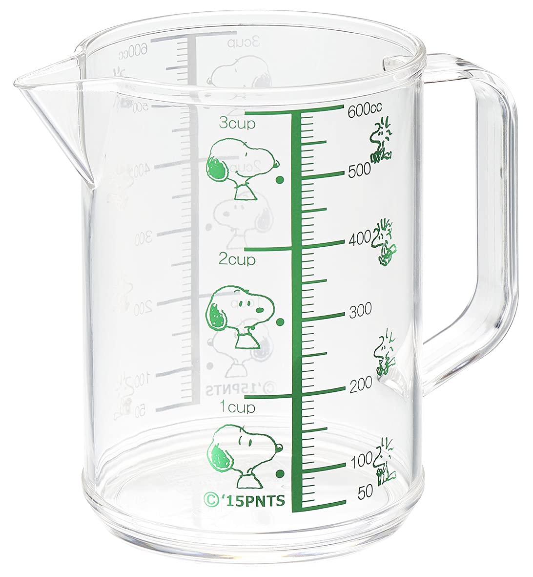 OSK MC-2 measuring cup with Snoopy and Woodstock, ideal for precise kitchen measurements.