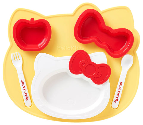 OSK Sanrio Hello Kitty kid's plate-tray-set showing durable, kid-friendly meals