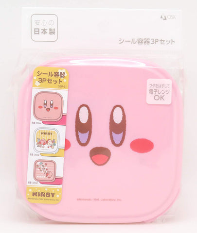 OSK Kirby Star Seal microwave-safe with lid removed for reheating.