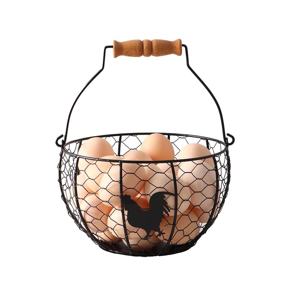 Oskas fresh eggs collecting basket with handle for organized counter storage