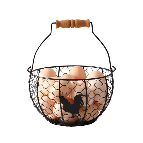 Oskas fresh eggs collecting basket with handle for organized counter storage