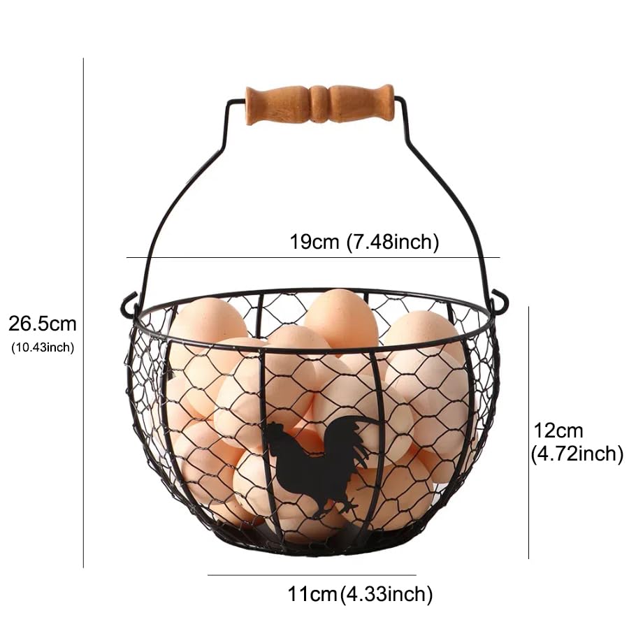 Oskas vintage style metal wire egg basket adds rustic charm to any kitchen