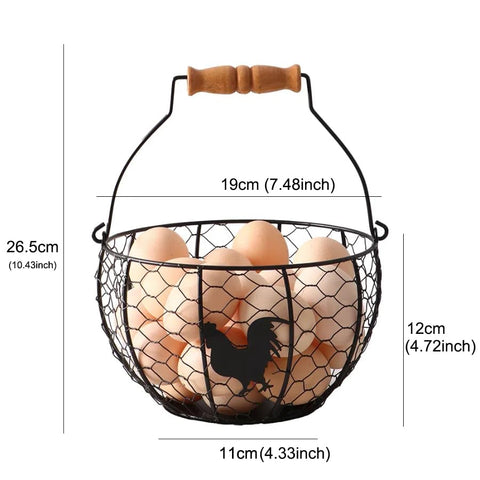 Oskas vintage style metal wire egg basket adds rustic charm to any kitchen