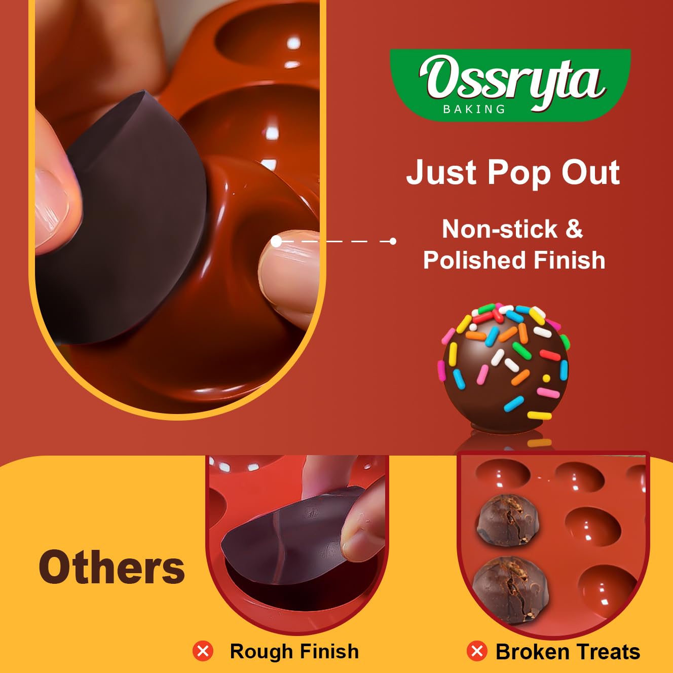 Ossryta 24-cavity mold for bite-sized jellies and mousse treats.