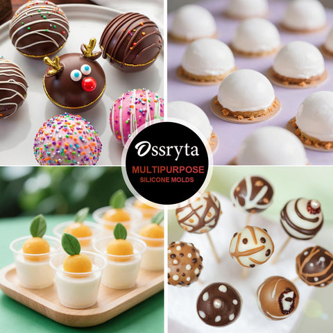 Ossryta semi-sphere molds tolerate wide temps from freezer to oven.