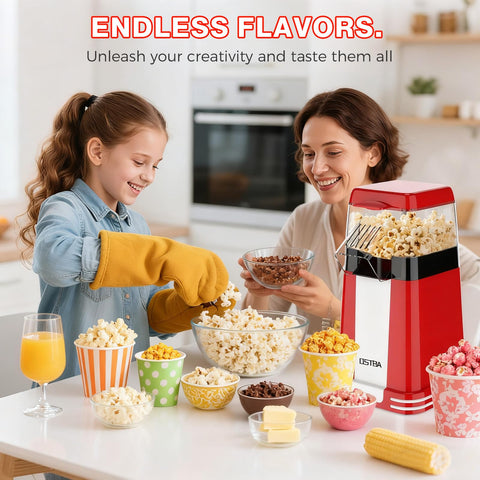 OSTBA Popcorn Maker easy-clean interior promotes quick cleanup after snacks