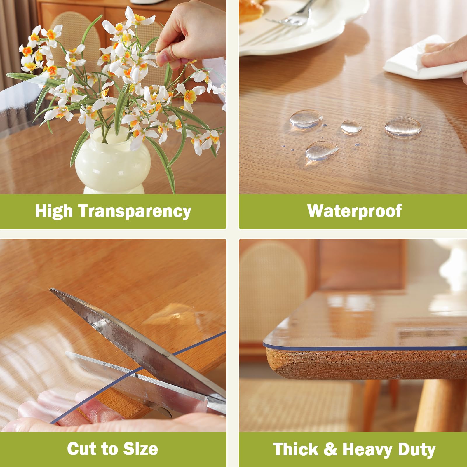 OstepDecor clear table protector in dining room use showcases versatility