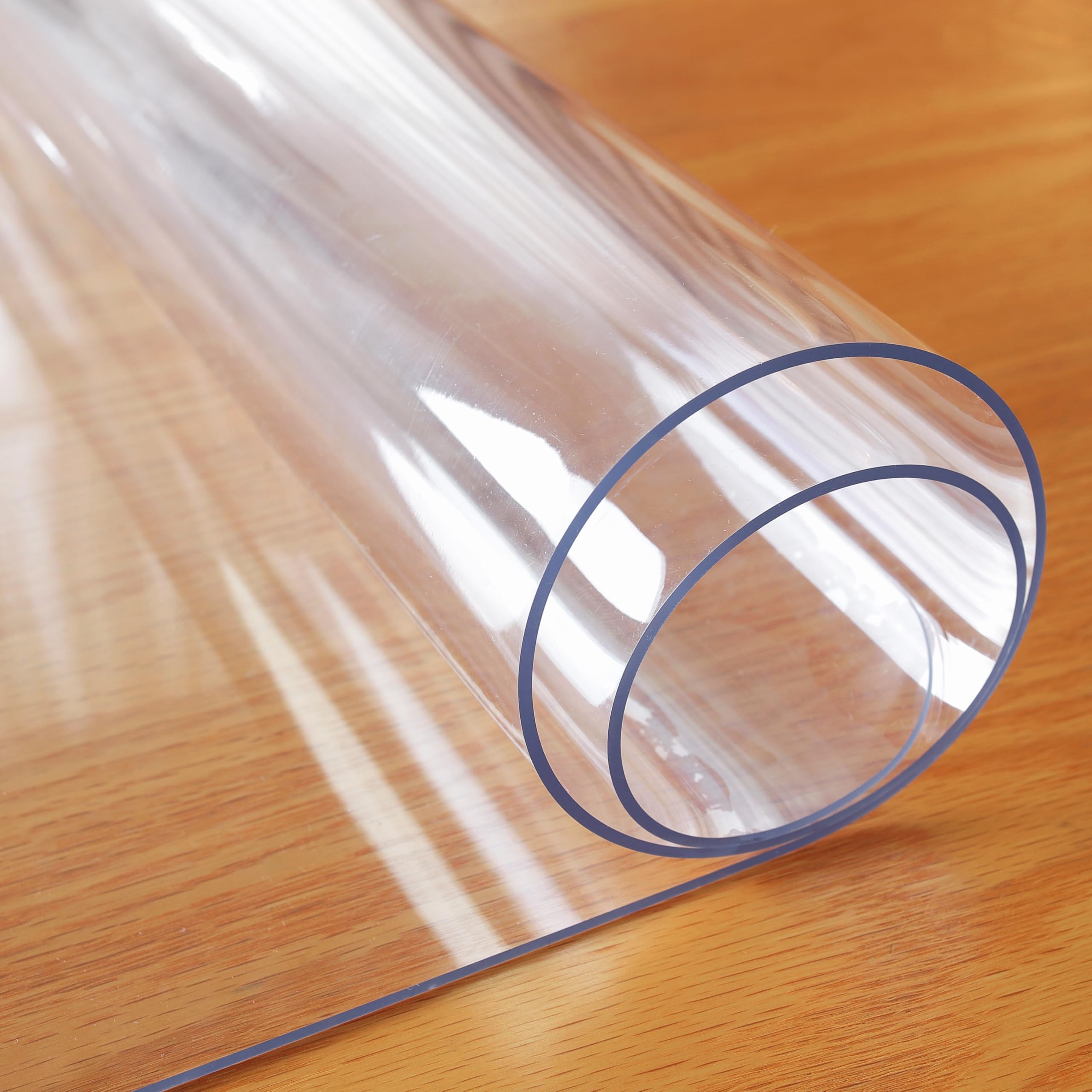 OstepDecor clear table protector on office desk highlights scratch resistance