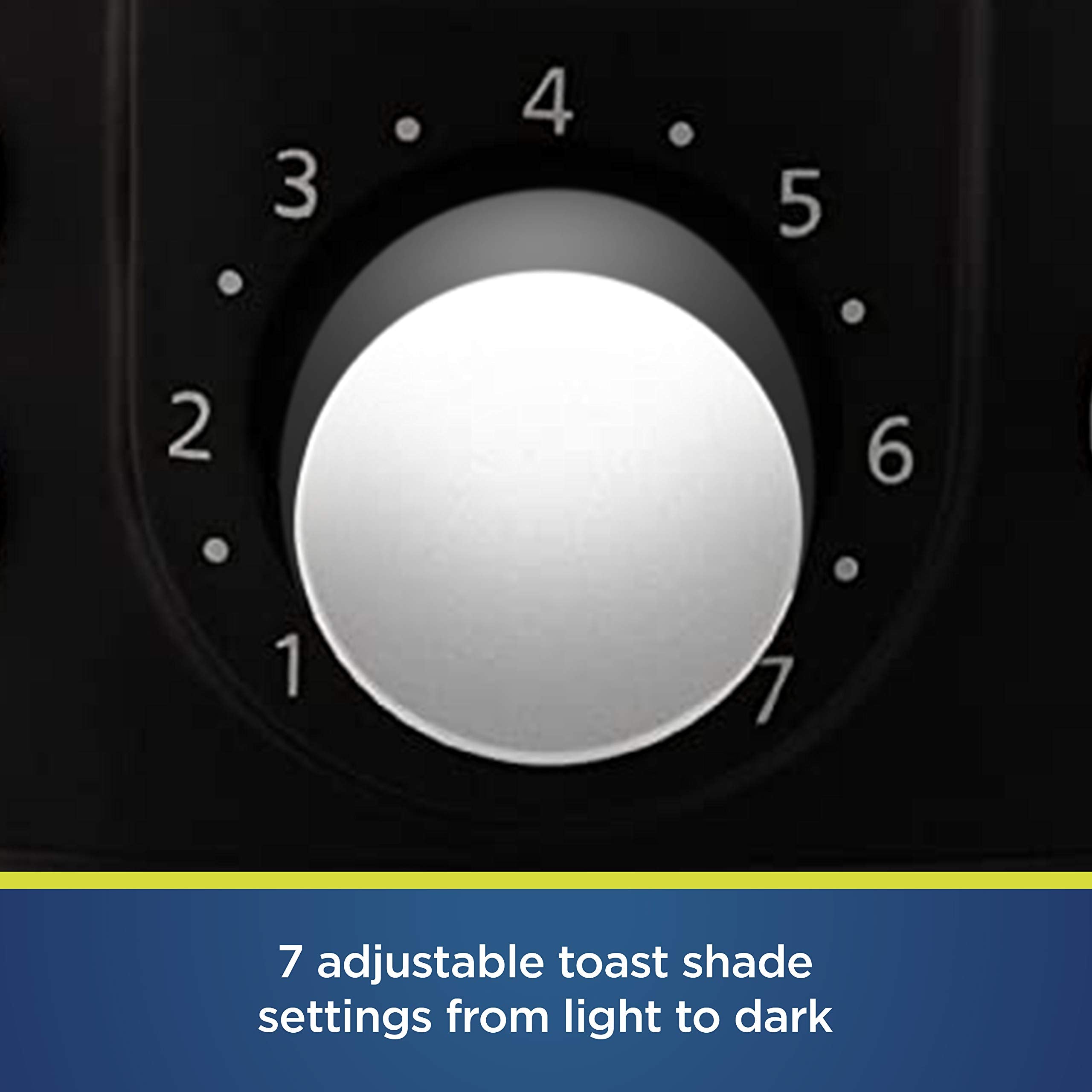 Oster toast lift and removable crumb tray for easy checking and cleaning.
