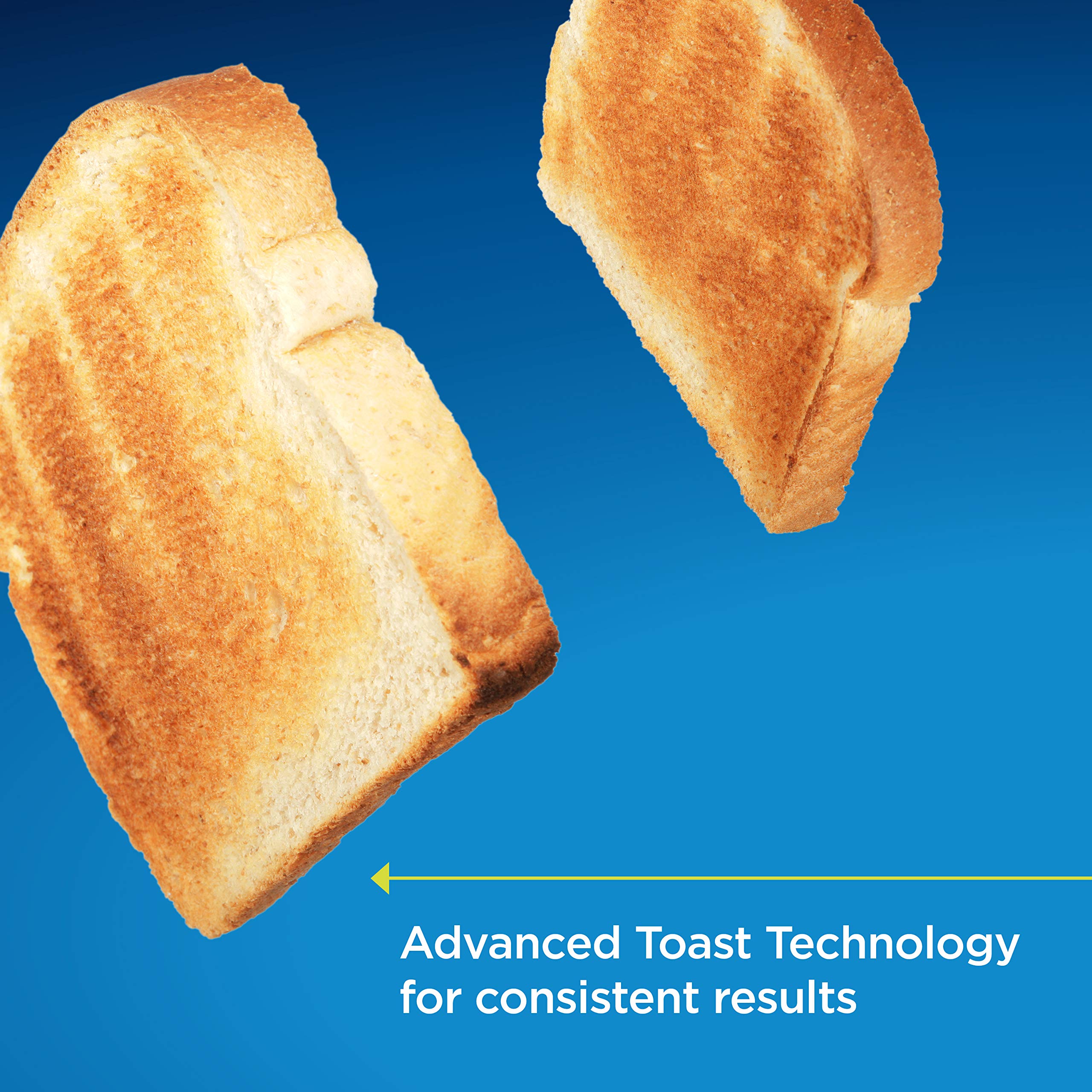 Oster toaster control panel shows seven shade settings for precise browning.