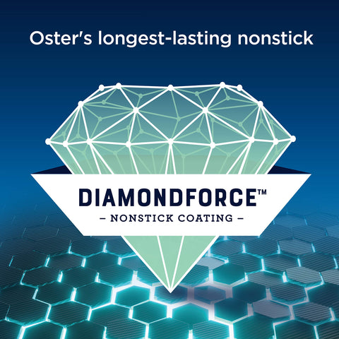 Oster DiamondForce nonstick coating close-up highlights long-lasting performance.