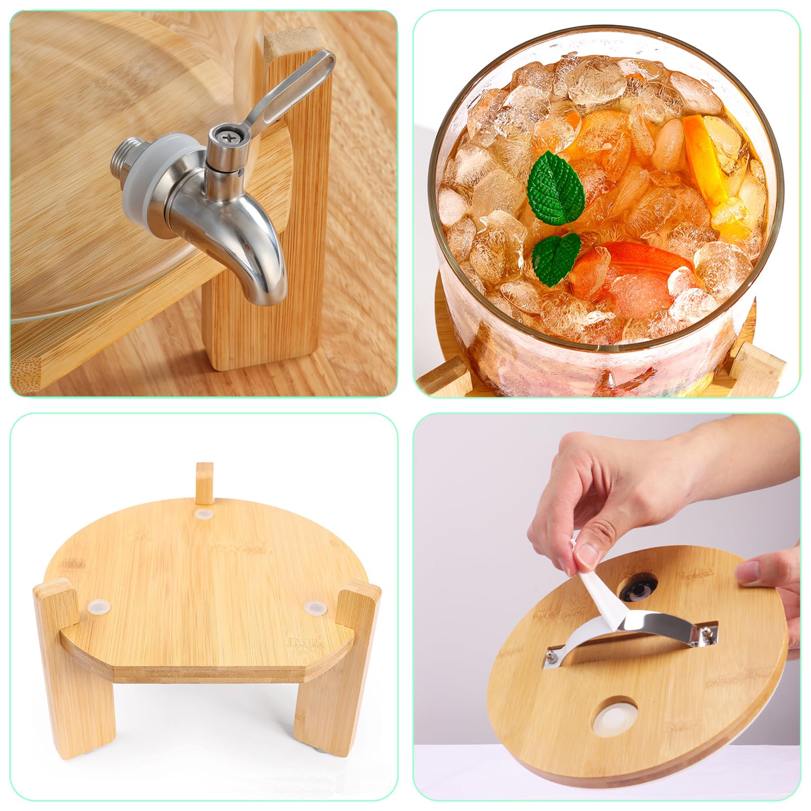 OSXDOL bamboo base provides sturdy stability for busy buffets.
