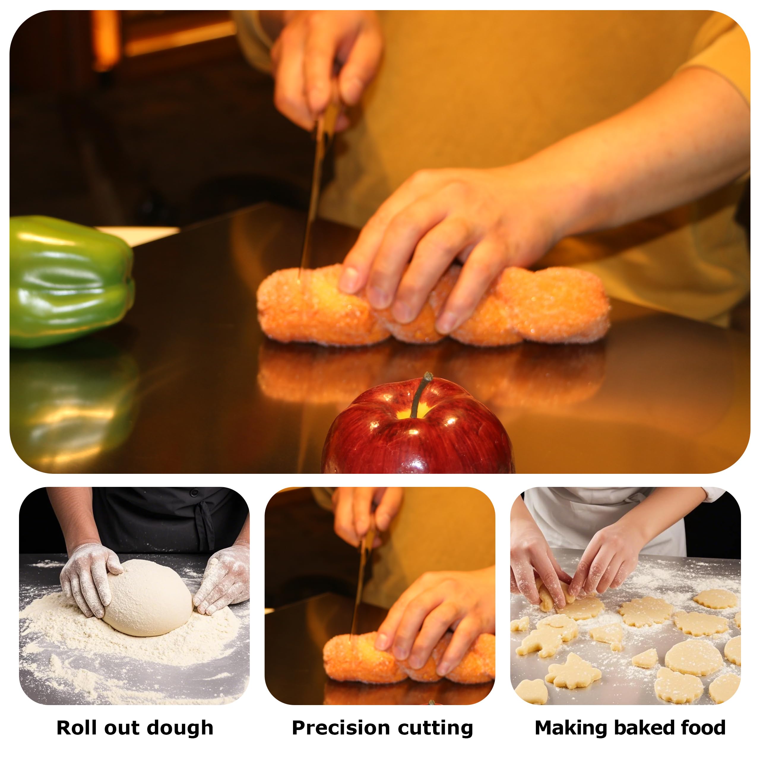 OTAVILEM modern metal cutting board adds professional style to the kitchen