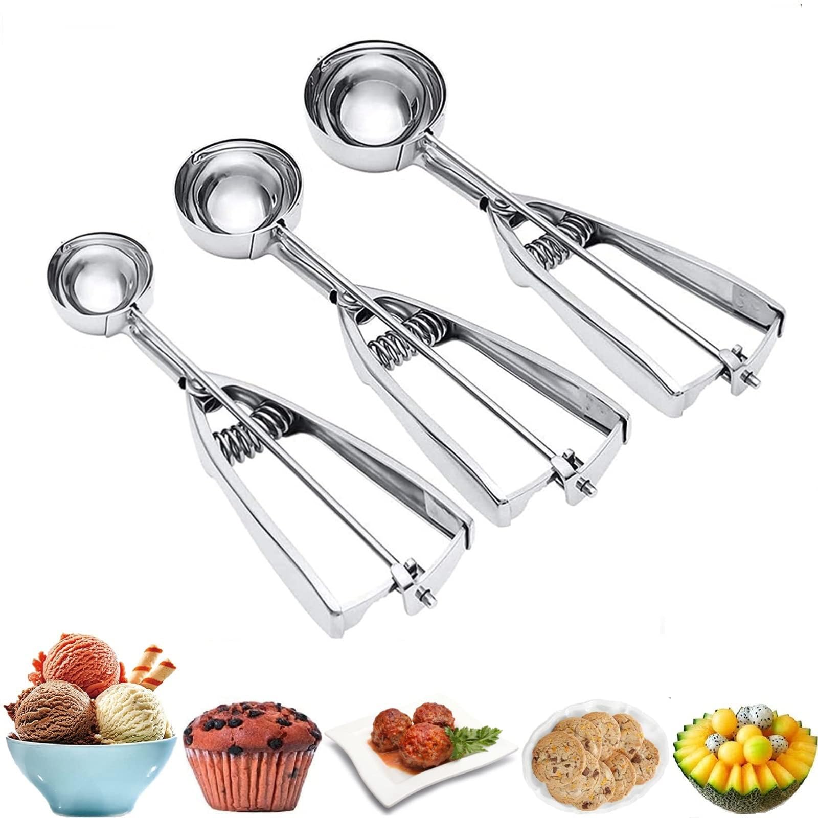 OTEHETOT ice cream scoop set with three sizes for consistent portions
