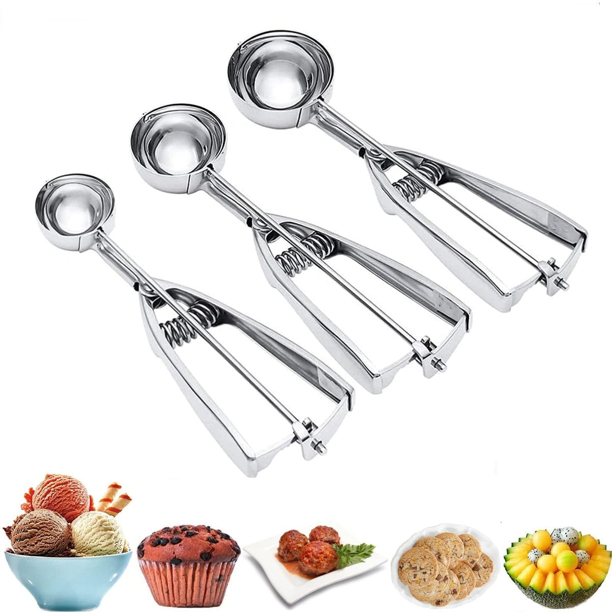 OTEHETOT ice cream scoop set with three sizes for consistent portions