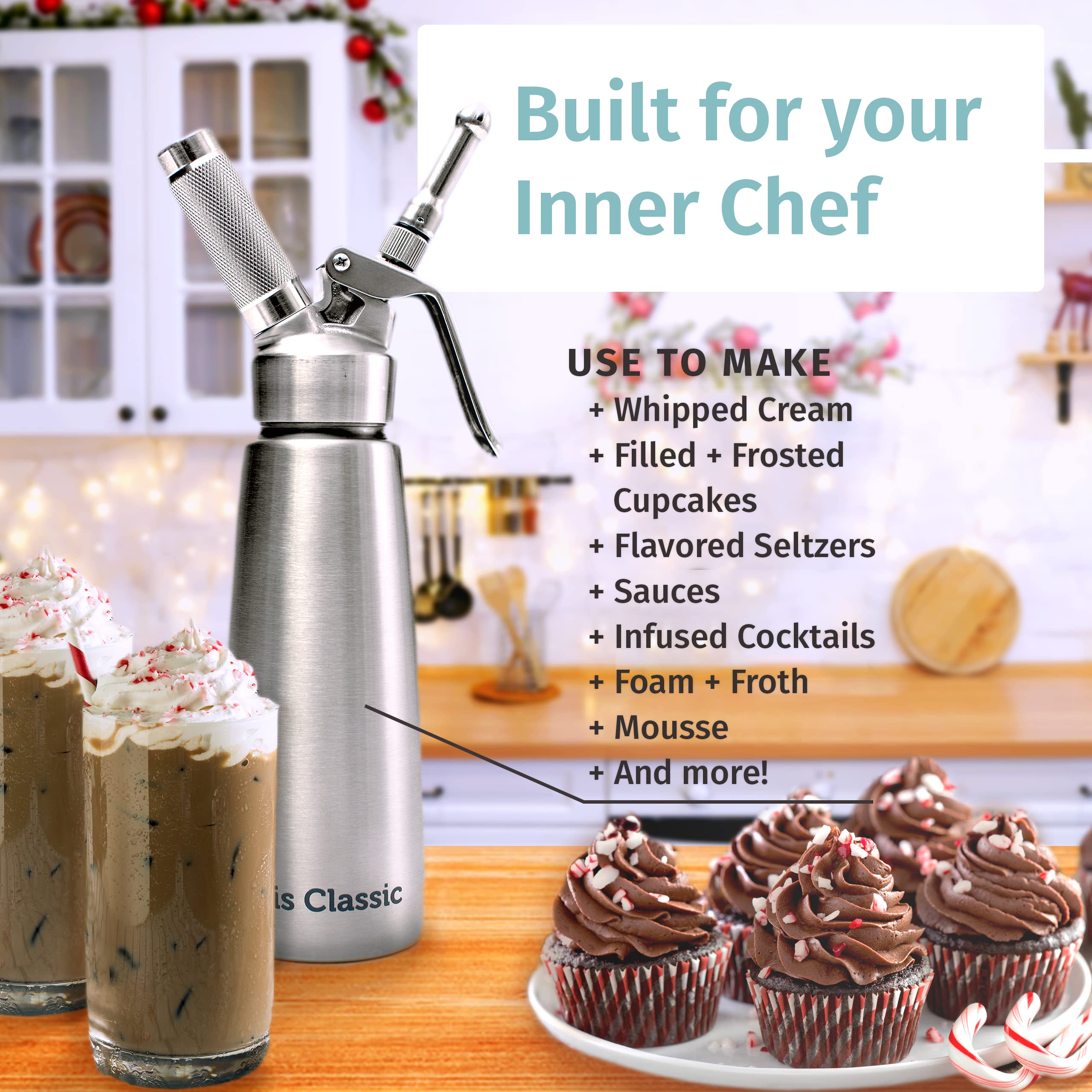 Otis Classic stainless steel body keeps flavors true in desserts.