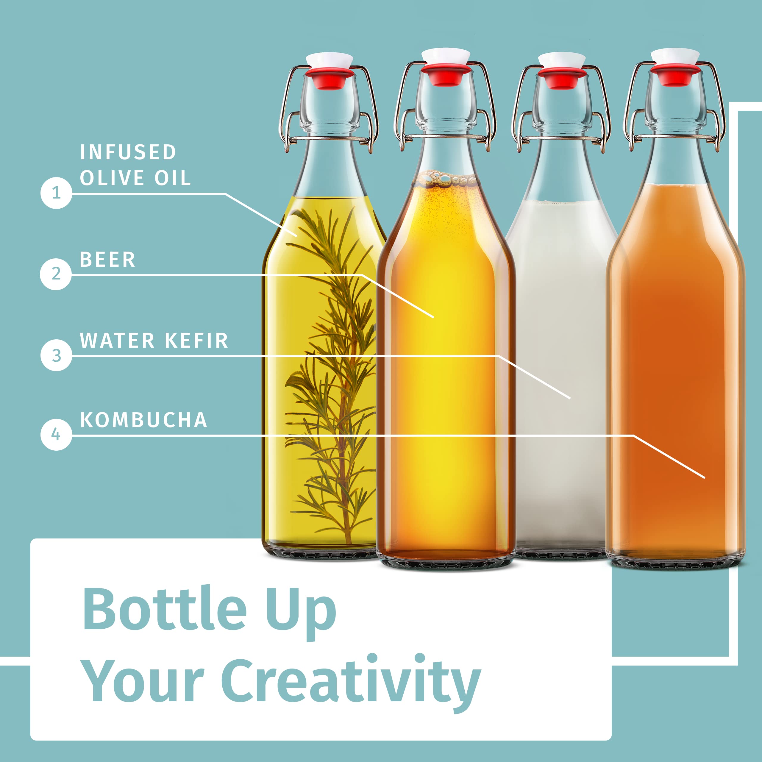 Otis Classic swing-top bottle for eggnog, festive storage