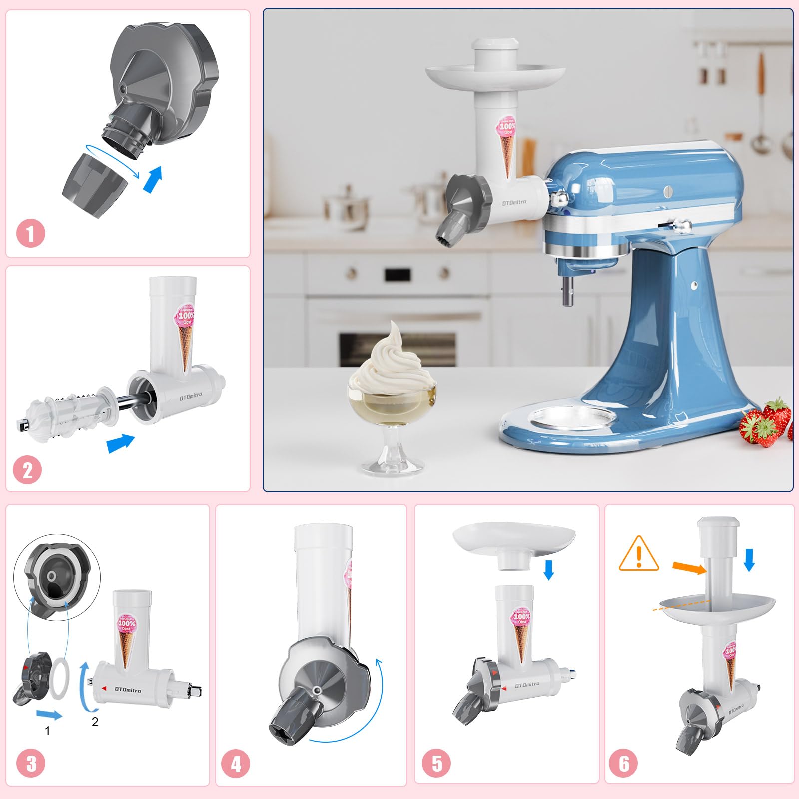 Easy plug-and-play setup on KitchenAid mixer for quick desserts