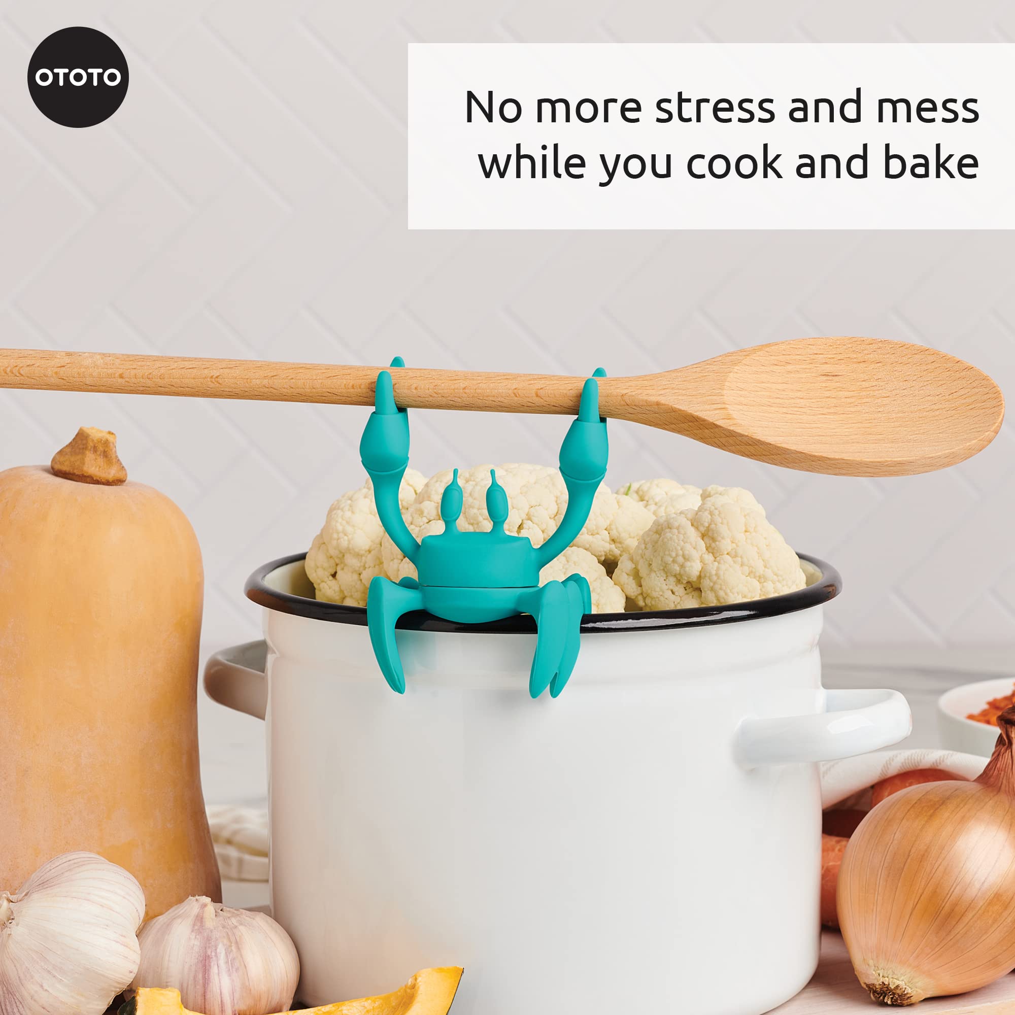 OTOTO Aqua the Crab BPA-free silicone rest is safe for food contact and durable