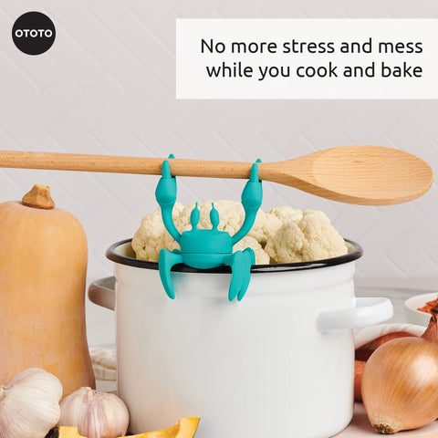OTOTO Aqua the Crab BPA-free silicone rest is safe for food contact and durable