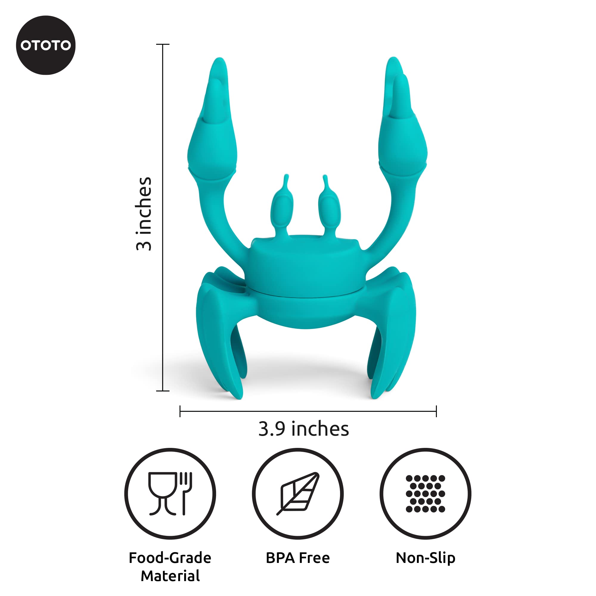 OTOTO Aqua the Crab non-slip spoon holder on counter prevents slips while cooking