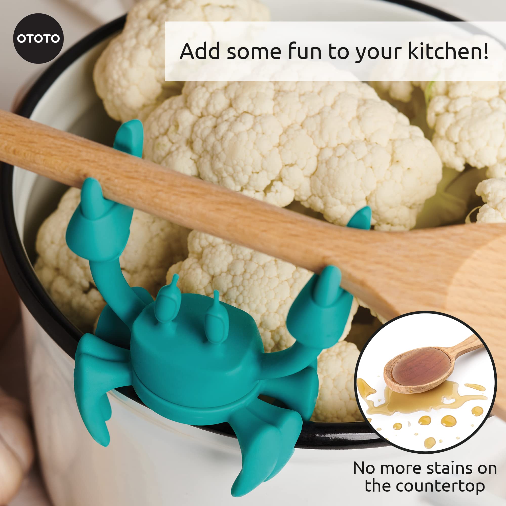 OTOTO Aqua the Crab steam release helps manage lid steam safely during cooking