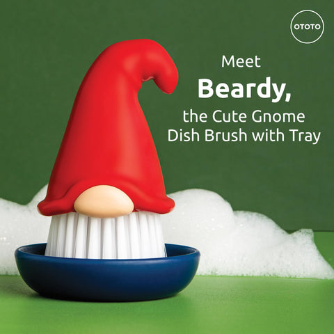 OTOTO Beardy Gnome Dish Brush dishwasher-safe design for easy cleaning after use