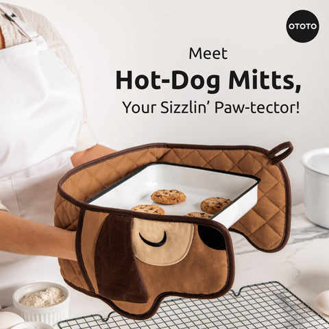 OTOTO dachshund themed mitts add playful charm while cooking safely