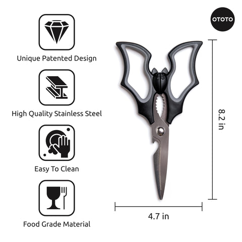 OTOTO Elizabat versatile-kitchen-scissors handle veggies, meat, and herbs.