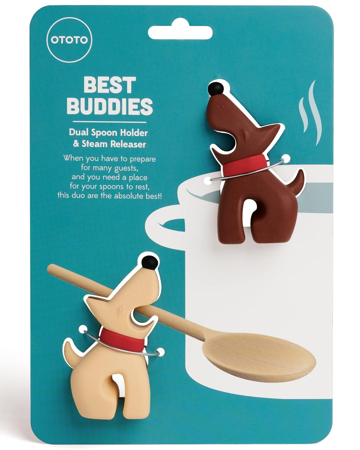 OTOTO Funny Spoon Holder with Paw Buddies keeps counters clean and drip-free.