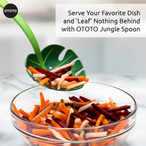OTOTO Jungle Spoon Monstera long-handle offers comfortable stirring.