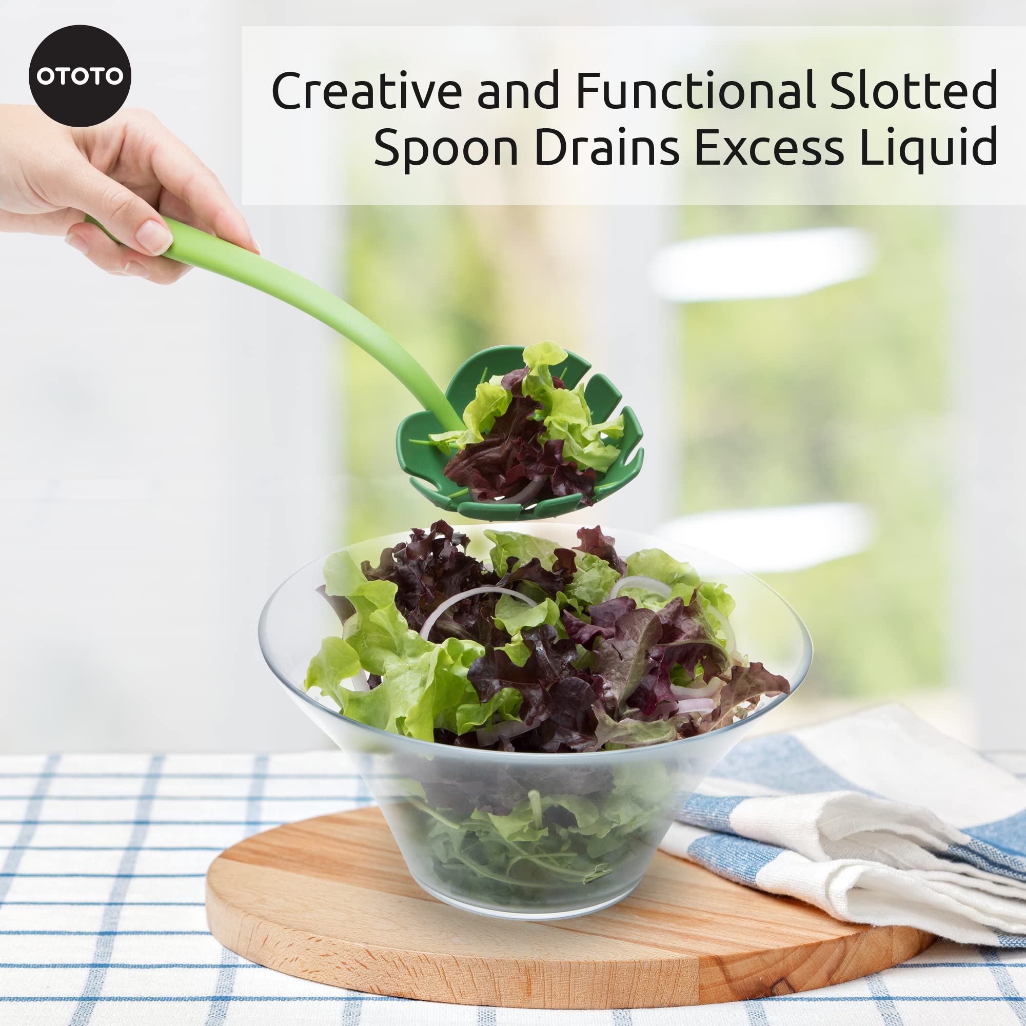 OTOTO Jungle Spoon Monstera nonstick-friendly utensil protects delicate surfaces.