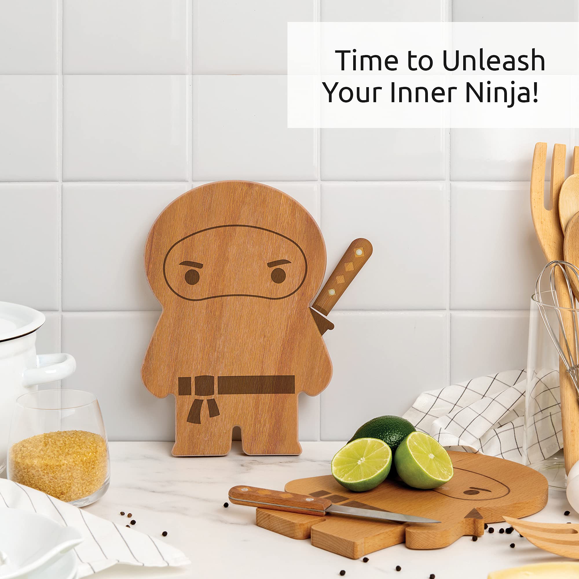 OTOTO Ninja-inspired board adds playful charm to everyday chopping tasks.
