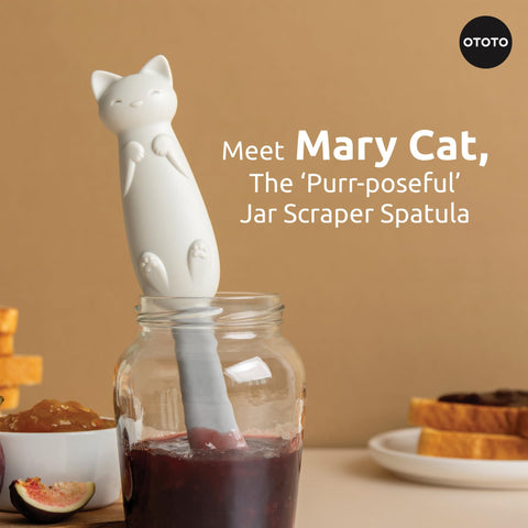 OTOTO Mary Cat flexible spatula helps scoop and spread evenly