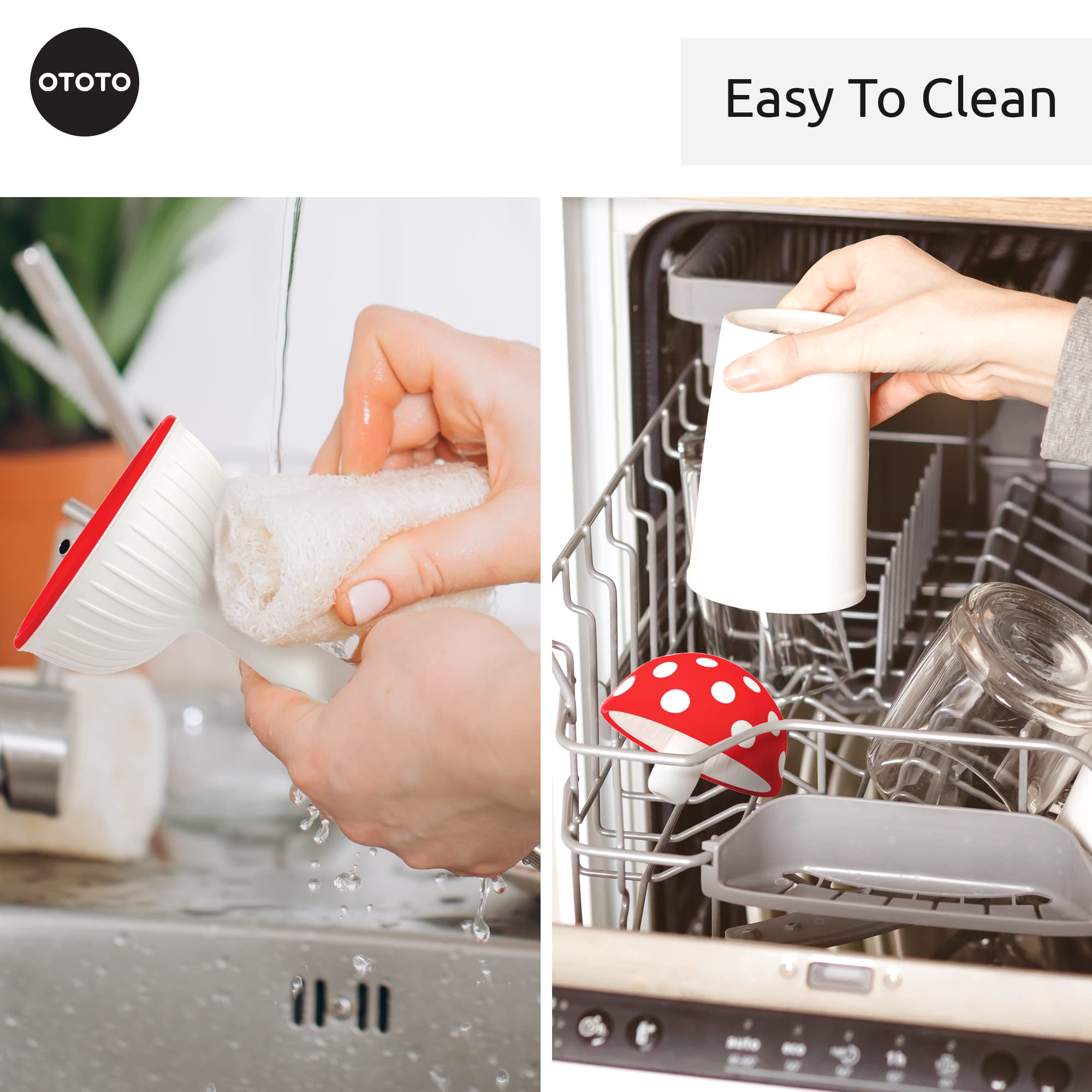 OTOTO Mushroom is dishwasher-safe for easy cleaning after use.
