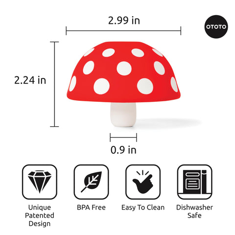 OTOTO Mushroom foldable funnel positioned in a bottle neck for clean filling.