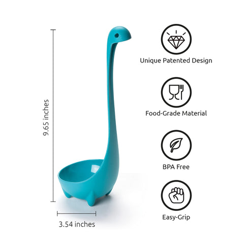 OTOTO Nessie ladle in pot, heat-ready for hot soups