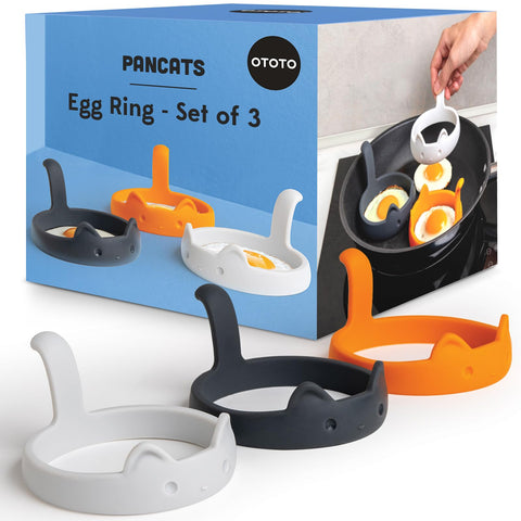 OTOTO PanCats egg ring set in multicolor for perfectly shaped eggs and pancakes