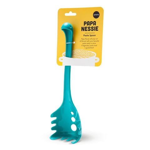OTOTO Papa Nessie pasta spoon serving noodles neatly with playful design.