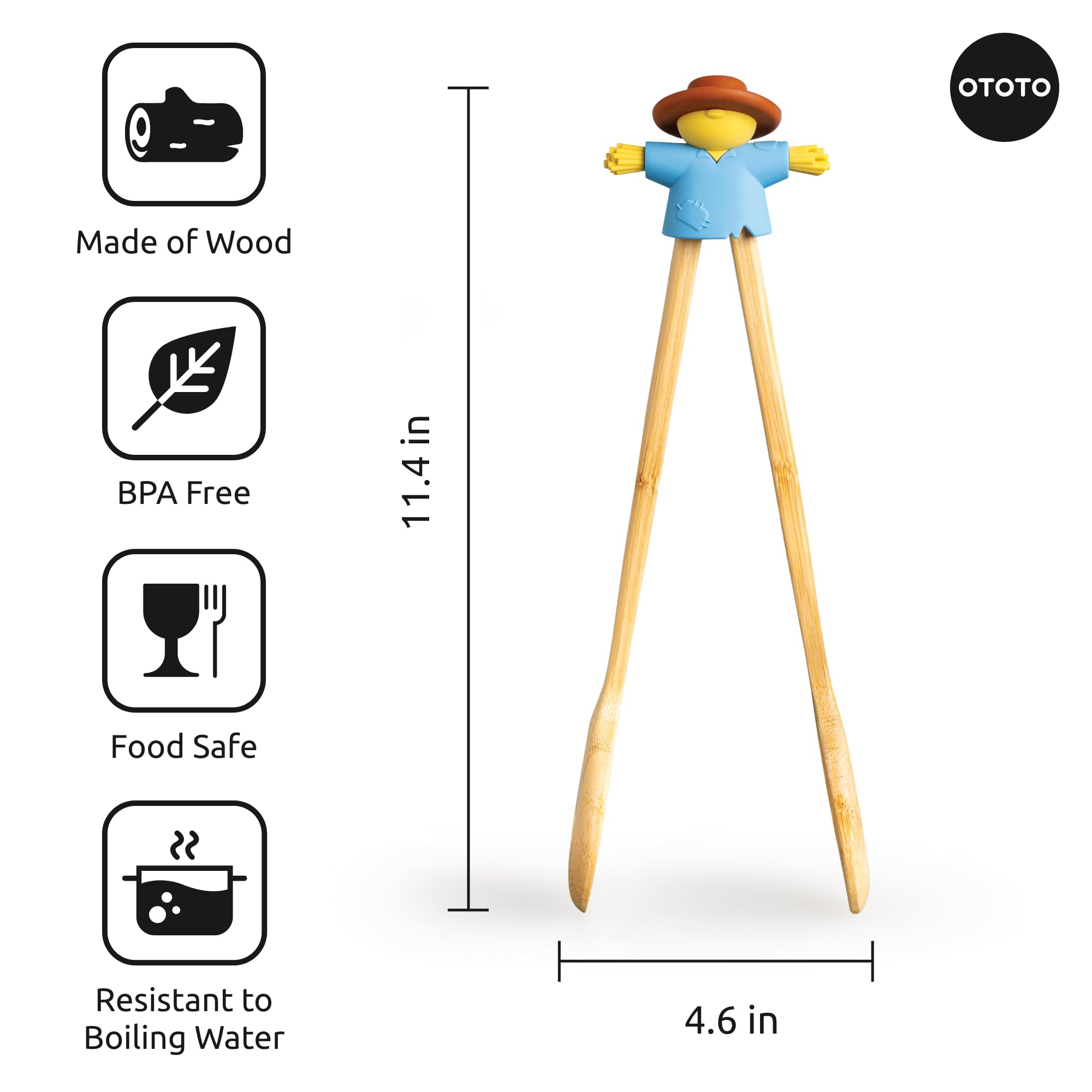 OTOTO Sal Scarecrow blue-serving-tongs enable easy greens tossing and serving