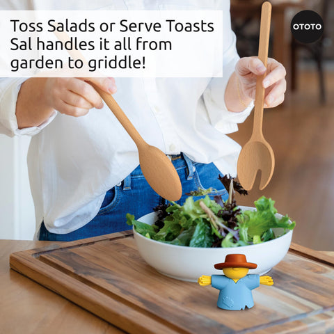 OTOTO Sal Scarecrow blue-toaster-use view shows versatile kitchen helper