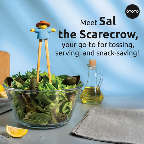 OTOTO Sal Scarecrow blue-top tongs ideal for effortless greens serving
