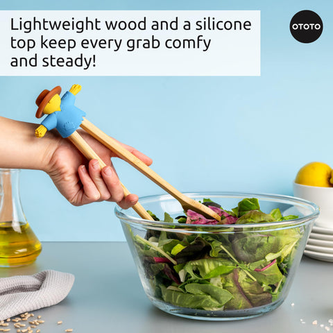 OTOTO Sal Scarecrow blue-wooden-tips highlight durable, cool-to-touch serving