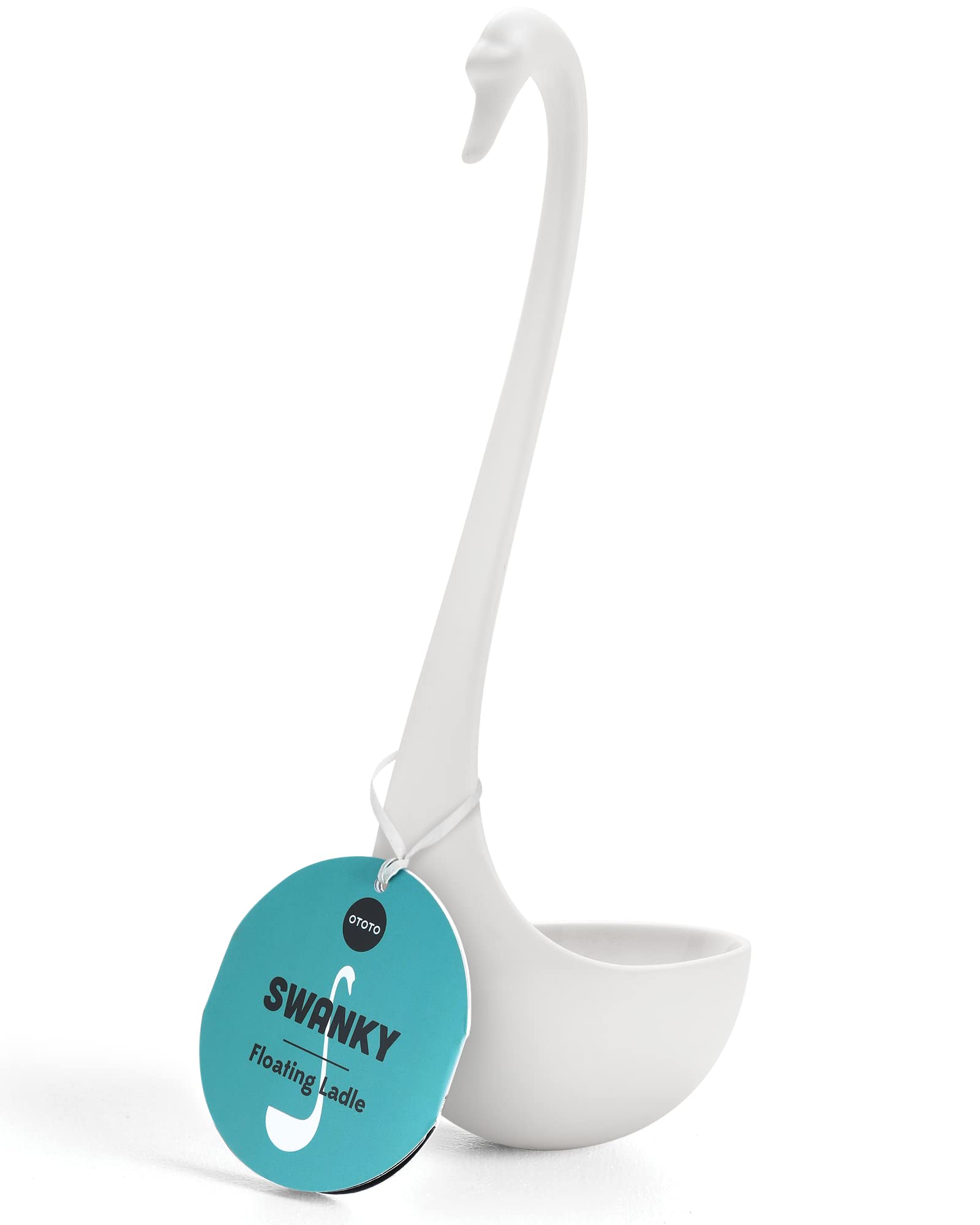 OTOTO Swanky Swan Soup Ladle in white for easy serving of hot soups.