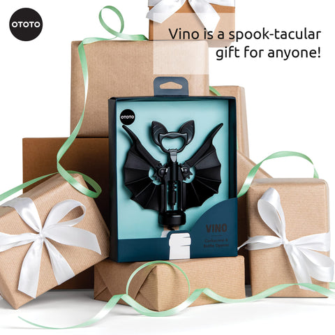 OTOTO Vino Spooky Bat pops corks with minimal effort and mess.