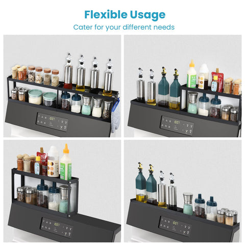 OTraki large-capacity kitchen storage maximizes spice bottle reach