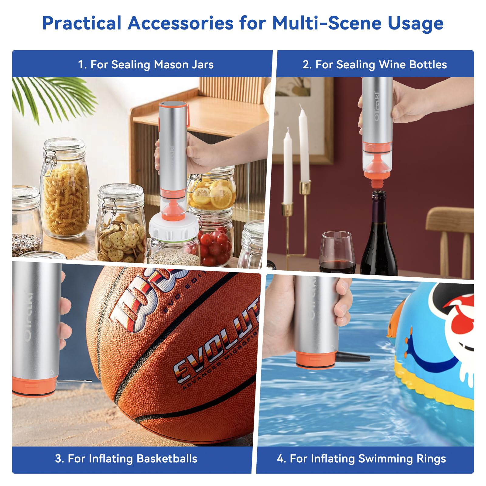 OTraki pump adapter for inflating sports and pool gear on the go
