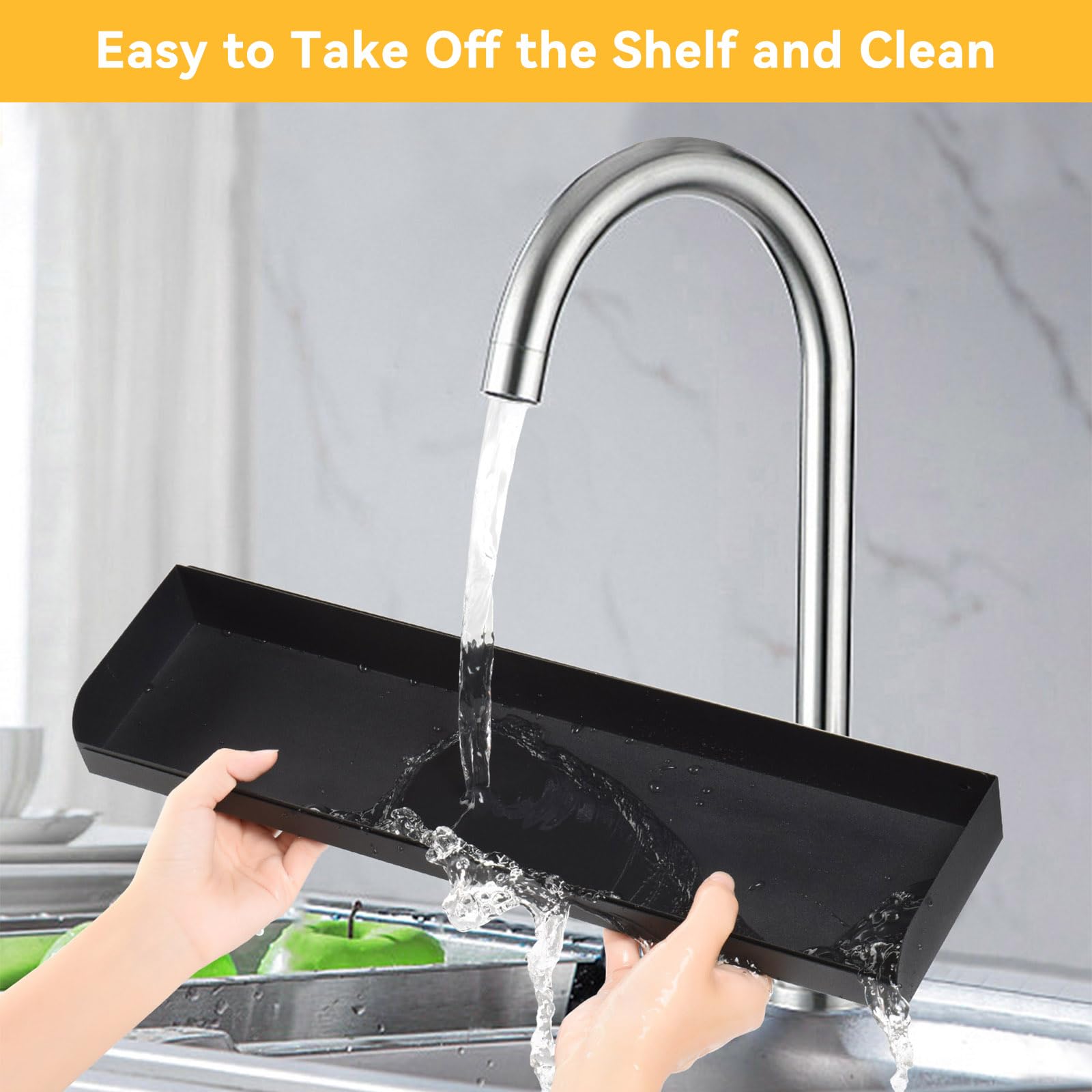 OTraki shelf fits most flat stoves and metal appliances.